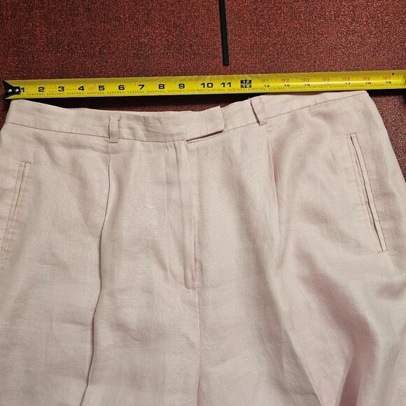 Lauren Ralph Lauren Pink‎ Linen Trousers 16W Relaxed Pleated Lined Pastel Spring - Picture 6 of 8